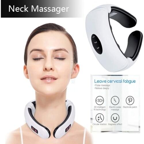 Electric Pulse Back and Neck Massager Far Infrared Heating Pain Relief Tool Health Care Relaxation