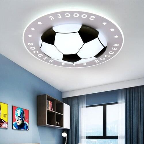 Creative Football Led Ceiling Lamp Boy Personality Cartoon Childrens Bedroom Lamp Study Lamp Bar Simple Modern Decorative Lamps