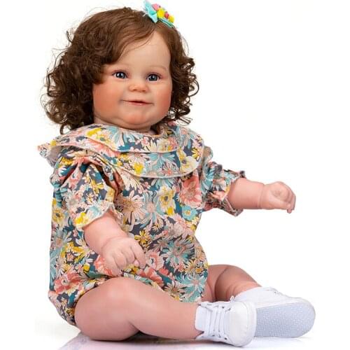60CM Huge Size Maddie Reborn Baby Doll Popular Girl Doll with Rooted Hair Soft Body High Quality Doll Toys for Girls