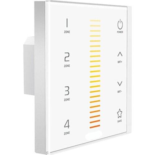 New Led Color Temperature Controller 4 Zones Touch Panel Wall Mount 2.4GHz DMX 100V-240V Input with 5A 4 Channel CT Strip Use