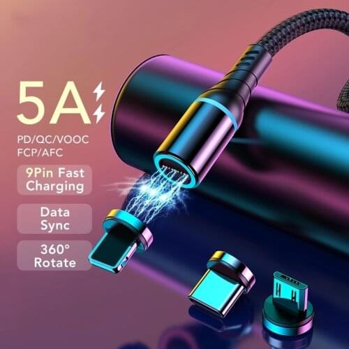 Magnetic Micro USB Cable for iPhone12 11 Pro Max Huawei Samsung Android Phone Fast Charging USB Type C Cable Magnet Charger Wire