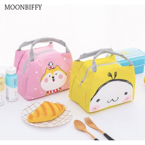 Women Cartoon Cute Lunch Bag Girl Kids Children Thermal Insulated Lunch Box Tote Food Picnic Bag Milk Bottle Pouch