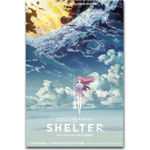 MQ252 Shelter Porter Robinson 2017 Short Japanese Anime Movie Hot Art Poster Top Silk Light Canvas Home Decor Wall Picture Print