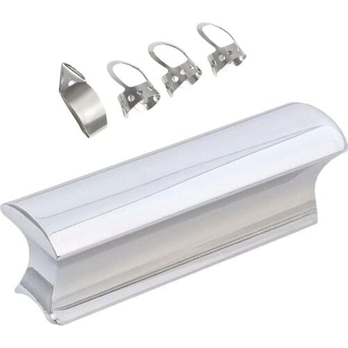 5Pcs Stainless Steel Rustproof Guitar Slide Guitar Picks Set Guitar Supplies