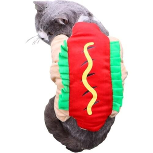Pet Transformation Dress Teddy Clothes Hamburger Pet Makeover Outfit Polyester Casual Red Colour High-Quality Fabrics 2021 New