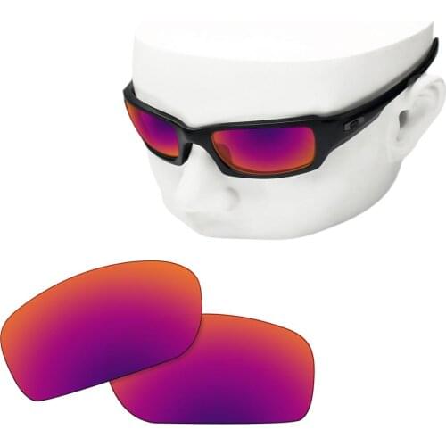 OOWLIT Polarized Replacement Lenses of Purple Red Mirror for-Oakley Fives Squared Sunglasses