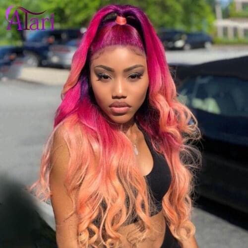Ombre Lace Front Wig Hd Lace Colored Human Hair Wigs for Black Women 180% Body Wave Lace Front Wig Brazilian Virgin Hair Wigs