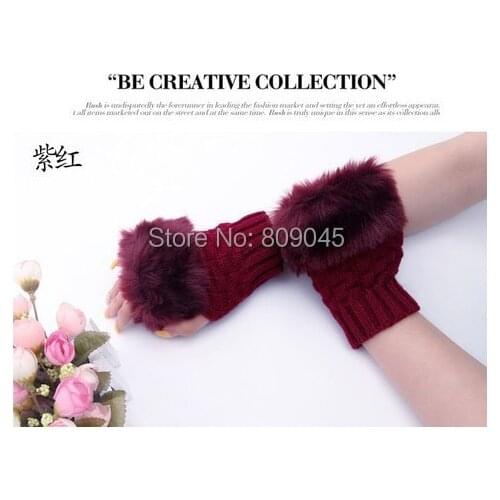 Gift,Fashion high quality autumn winter outdoor warm women touch knited gloves half / full finger mitten5pair=10pcs GW47
