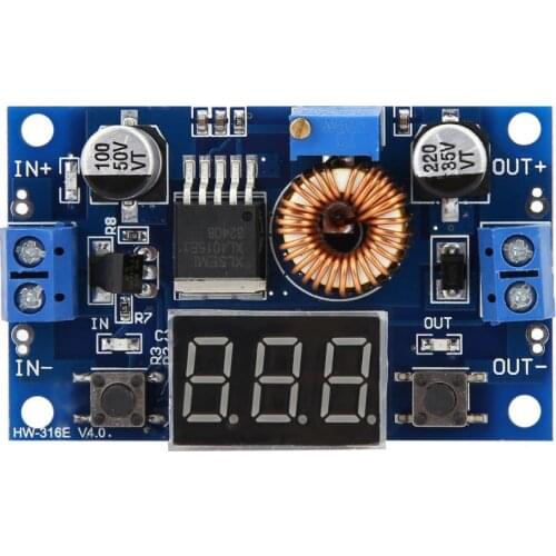 1pcs XL4015 XL4015E 5A High power 75W DC-DC adjustable step-down module+LED Voltmeter Power supply module