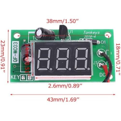 69HF DC 12V Power-ON Counter Module Accumulator Trigger Counter Digital 3-Bit 0.36in