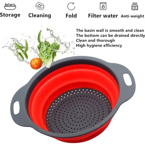 Foldable Drain Basket 2Pcs/Colander Set Fruit And Vegetable Cleaning Basket Filter Kitchen Drain Basket Convenient Cleaning Tool