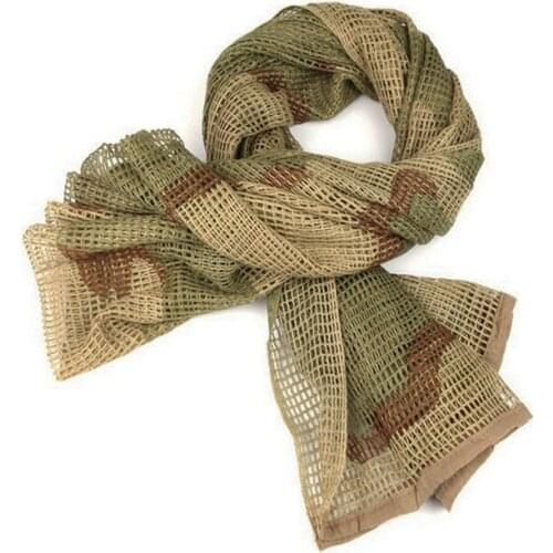 Tactical Camoflage Men Woman Scarves Lightweight Military Arab KeffIyeh Face Veil Winter Plaid Warm Wraps Scrim Scarf 3-COLORED