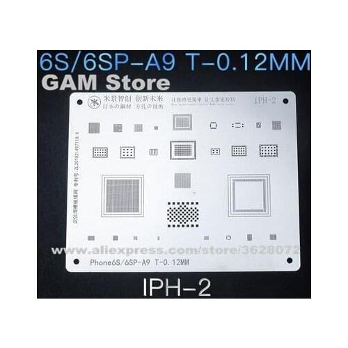 For iPhone 6S/6S Plus BGA Stencil A9 CPU RAM Nand Wifi Baseband Power Audio IC Reball Solder Tin Plant Net Heat Template MIJING
