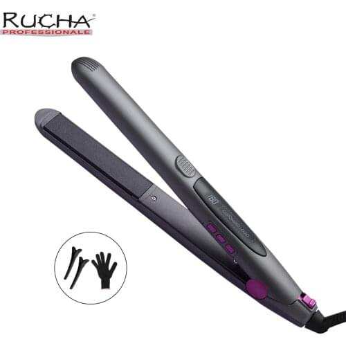 Hair Straightener Tourmaline Ceramic LCD Display PTC Fast Heating Flat Irons For Women 2 in 1 Hair Curlers and Straight