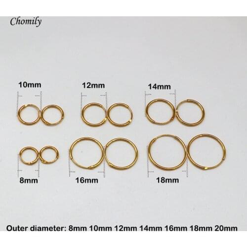 Golden/Gold color Simple Small Ear Bone Hoop Earrings For Women 925 Sterling Silver Round Circle Gold Colour plated Hoop Earring