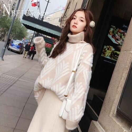 Lazy Style Pullover Women Sweater Thick Turtleneck 2020 Autumn Winter Korean Female Sweaters
