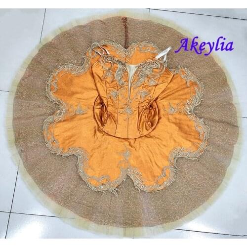 Women Professional Ballet Tutu Peach Red Fire Bird Tutu Competition Performance Tutus Nutcracker Classical Ballet Stage Dress