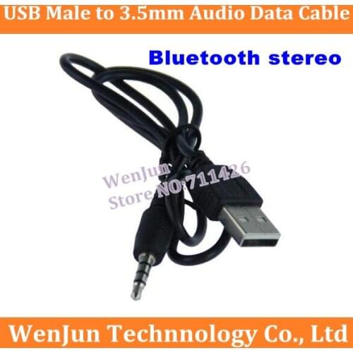 1PCS NEW USB Data cable USB Male transfer port 3.5mm darphone data line Mini audio Cable