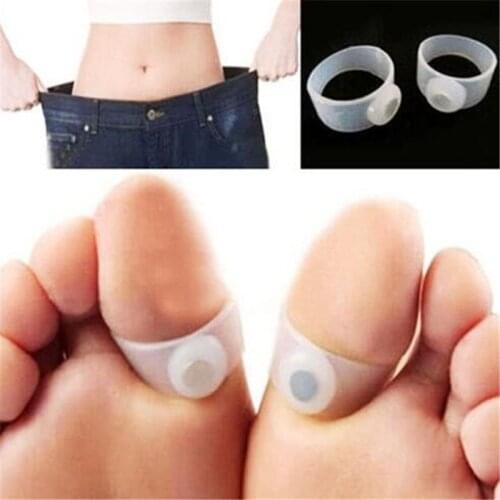 2Pcs/Lot New Hot Sale Slimming Products Loss Weight Products Foot Massager Magnetic Toe Ring Fitness Orthotics no rebound