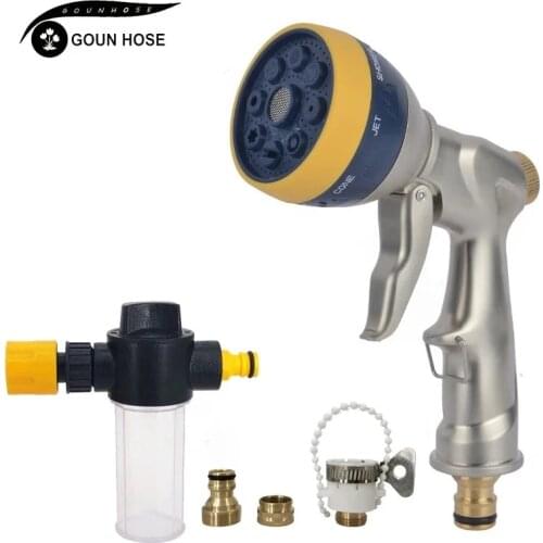 2021 New Metal High Pressure Water Gun Car Washer Cleaning Nozzle Garden Hose Water Gun Sprinkler Vegetable Garden Watering