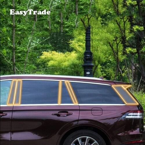 For Lincoln Aviator 2020 Accessories TPU Transparent Film Car Side Window Center Pillar Trim Center Panel Decoration Sticker