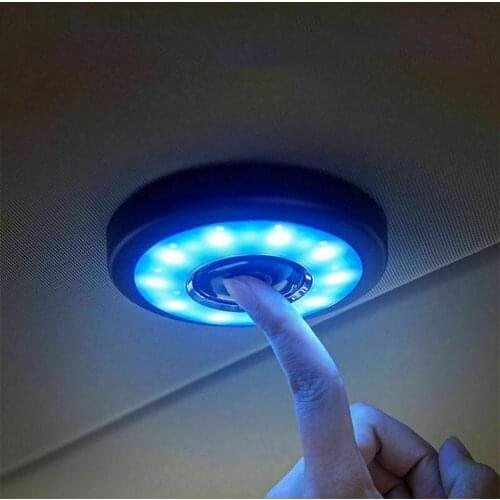 Car Reading Light LED Interior Lighting Ceiling Lamp Roof Lamp Auto Styling Touch Type Night Light Car Light Ice Blue & White