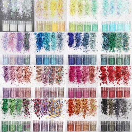 4 bottles Dreamlike Glitter Powder Stuff for Resin DIY Jewelry Filling Nail Art Decoration 1mm Bling Sequins Craft Accessories