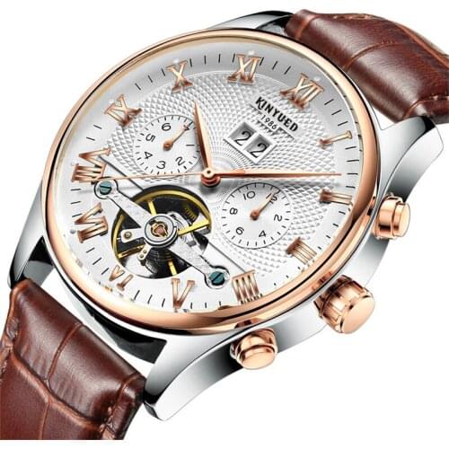 1963 Watch Pilot 42mm Multifunctional Automatic Mechanical Air Force Tough Guy Watches Luxury Brand KINYUED Tourbillon Watch Men