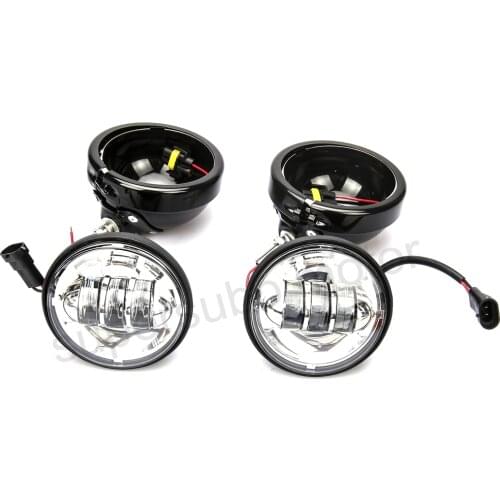 Gloss black 4.5" LED Fog Light Outer Cover harley street glide fog lamp housing Bracket road king turn signal bracket For Harley