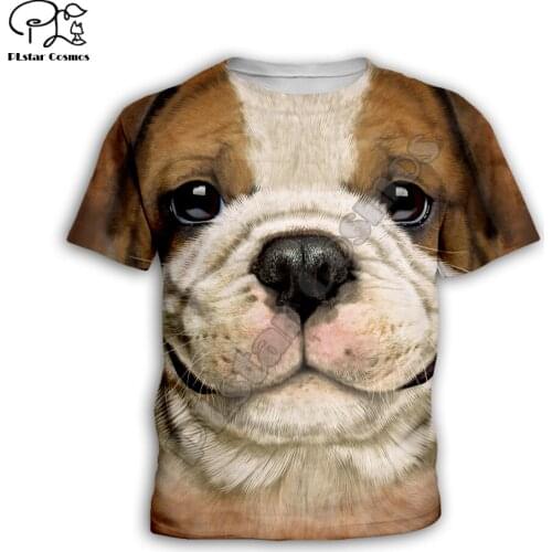 Kids cute Dog face Childrens wear 3d T-shirt Boys/Girls Printed funny pig/shark Top Short Sleeve Christmas Tshirts dropShipKT15