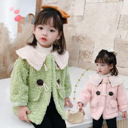 Girls Babys Kids Coat Jacket Outwear 2021 Lapel Winter Autumn Thicken Warm Overcoat Top Sport Cardigan Childrens Clothing