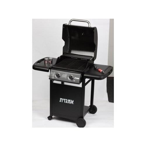 Enamel gas BBQ grill, gas stove,gas oven,outdoor BBQ grill with motor,two burners BBQ grill