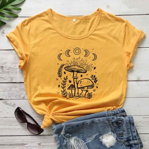 Mushroom Shirt Cottagecore Shirts funny graphic unisex women fashion pure cotton gift vintage party tees street style youngs top