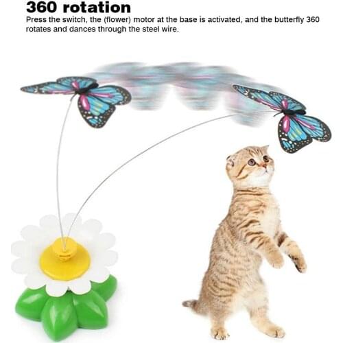Cat Toys Electric Rotating Butterfly Bird Kitten Interactive Toy Cat Teaser Funny Pet Intelligence Trainning Tool