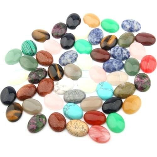 10PCS mixed natural stone Cabochon oval 10X14 12X16 13X18 15X20 18X25mm egg shaped DIY jewelry products