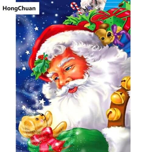 Santa Claus Cartoon New Year Gift 5D DIY Square/Round Diamond Painting Cross Stitch Mosaic Diamond Embroidery Home Decoration