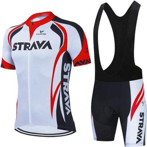 Mens Cycling Jersey Set 2021 Team Strava Cycling Clothing Ropa Ciclismo Mtb Mountain Bike Summer Breathable Bib Shorts Set