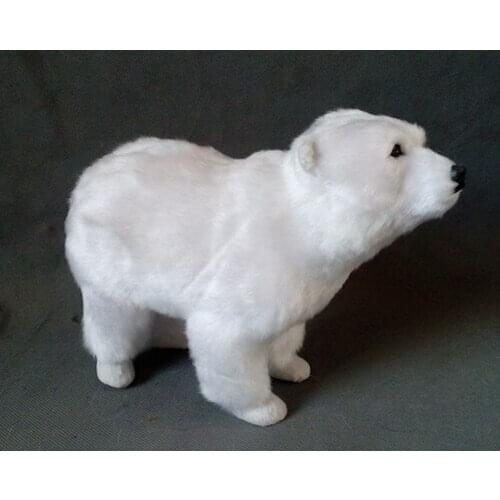 Simulation cute standing white polar bear 20x17cm model polyethylene&furs bear model home decoration props ,model gift d290