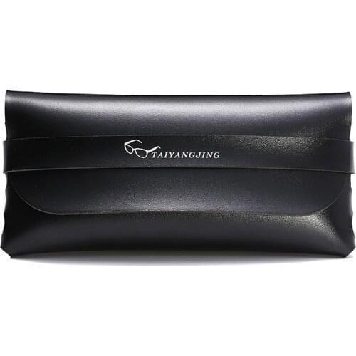 Fashion Luxury Sunglasses Case For Women Black Pu Leather Retro Rectangle Eyeglasses Box Soft Pouch Shopping Carry Wallet Bag