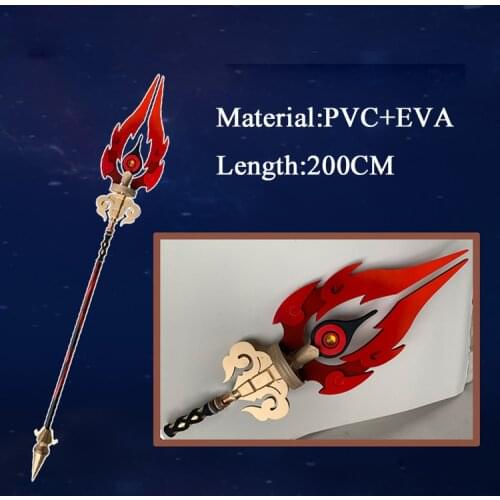 Genshin Impact Weapon Staff of Homa Hu Tao Cosplay Prop Wands PVC Spear Replica of Weapons for Halloween Christmas Fancy Party