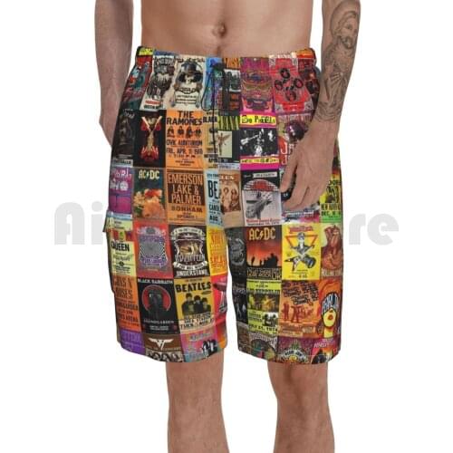 Rock Band Posters Beach Shorts Men Beach Pants Swim Trunks Band Music