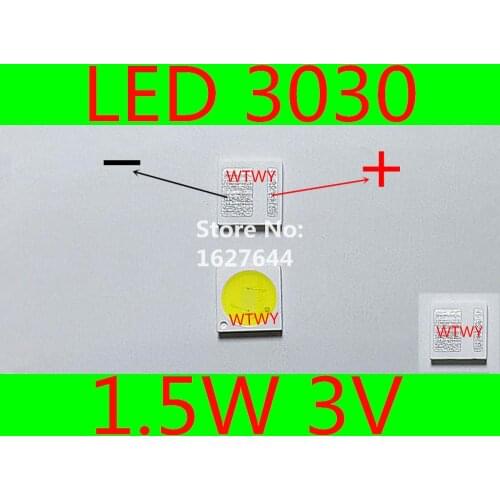 200pcs AOT LED 3030 LED TV Backlight High Power 1.5W 3V LED Backlight Cool white For LED LCD TV Backlight Application