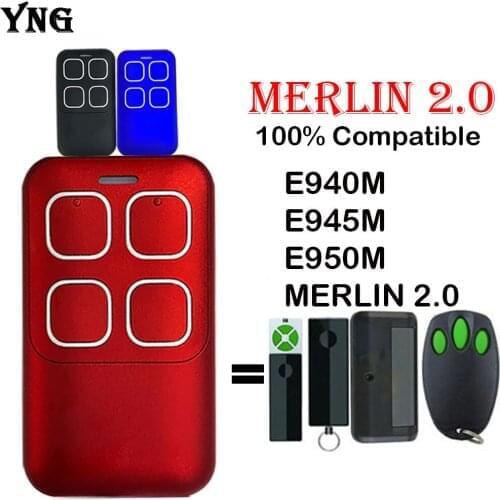 MERLIN Garage Door Remote Control Compatible MERLIN 2.0 E940M E945M E950M Gate Opener Wireless Transmitter Electric Gate Control