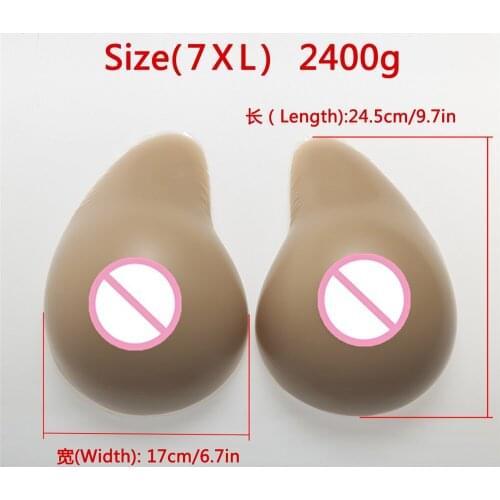 Lifelike Asymmetrical Mastectomy Silicone Boobs 2400g/pair Big Silicone Breast Forms Transgender Fake Silicone Boobs Enhancer
