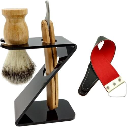 Hand polished High quality carbon steel barber shaving razor hair cutting knifes,wooden handleblade Mens razors tonsure