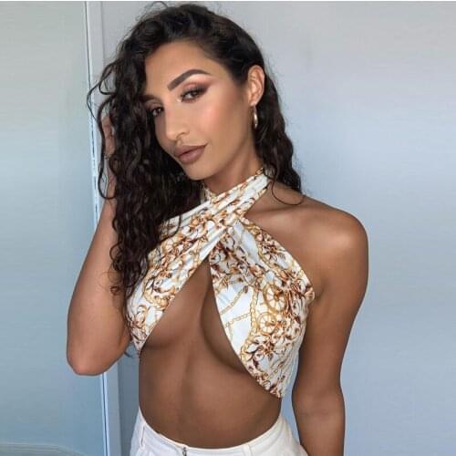 Setiadia Summer Tank Top Women printing Streetwear Various ways to wear lacing Sexy Backless Tops For Womens Clothing 2021