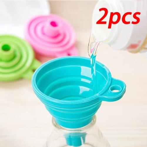 Mini Foldable Funnel Silicone Collapsible Funnel Folding Portable Funnels Be Hung Household Liquid Dispensing Kitchen Tools