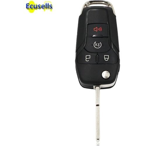 Folding Flip Remote Car Key Shell Case Fob 3+1 Button for Ford F Series Fusion Edge Explorer 2013-2015