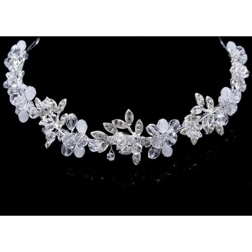 Bridal Wedding Hairband New Fashion Womens Headbands Jewelry Headdress Tiaras Noble Transparent Crystal Hair Ornament For Girls