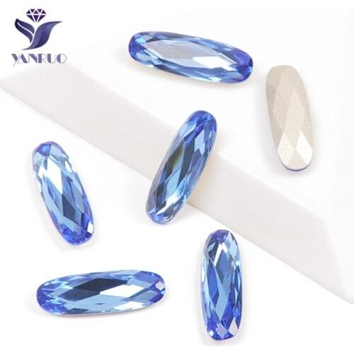 YANRUO 4161 Elongated Baguette Sapphire Spikes For Crystals Sewing On Rhinestones Claws Crystal Setting For Crystal Craft Dress